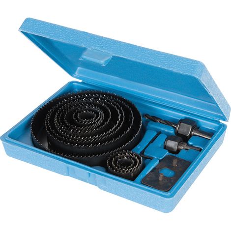 Coffret de 12 scies-cloches pour menuisiers avec accessoires (1/2)