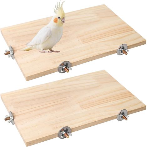 Plateforme en Bois Large Perchoir pour Oiseaux, 33x20cm Große Vogelplattform aus Naturholz, Plateformes Bois Naturel Oiseaux, Plateforme Cage Hamster pour perchoirs Cage à Oiseaux Animaux Compagnie (1/5)