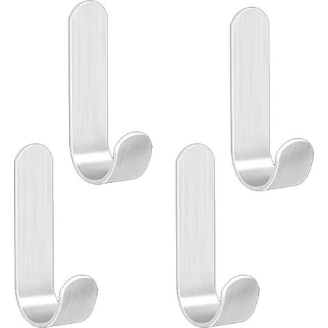 Selbstklebende Haken, 4 Stück selbstklebende Wandhaken aus Edelstahl, Handtuchhaken, kein Bohren erforderlich, geeignet für Bad und Küche (1/2)