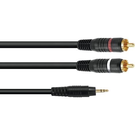 Cavo audio Jack da 3,5 mm Ingresso linea AUX da 1,5 m Cavo RCA stereo Cavo RCA Cavo stereo Omnitronic AC-30 (1/2)
