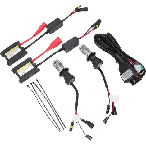 Kit 2 Ampoules HID Xénon H4 55W 5500LM 6000K Blanc, Phares Xénon DC12V pour Voitures Universel (1/5)