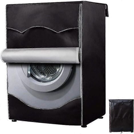 Housse pour machine à laver/sèche-linge à chargement frontal, imperméable et anti-poussière (L60P60H85cm, noir) (1/5)
