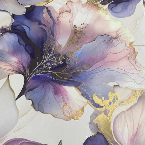 Muriva Floral Wallpaper Elysian Purple Wall Paper Roll (1/6)
