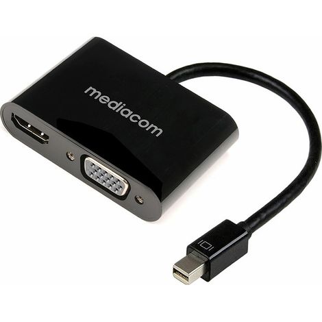 Mediacom MD-M200 Videokabel-Adapter Mini DisplayPort HDMI + VGA (D-Sub) Schwarz (1/2)