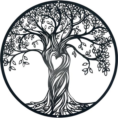 Liebe großer Baum, Wandkunstdekor Baum des Lebens Silhouette Wandkunst, ideal für Wohnzimmer und Schlafzimmer