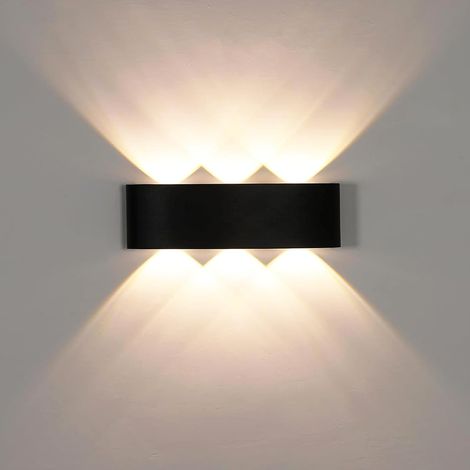 COMELY Applique Murale LED Esterno/Interno, Moderno Lampada Parete Su-Giù Nera, Illuminazione Parete per Soggiorno, Camera, Bagno (18W, Luce Calda 3000K) (1/5)
