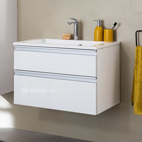 SCHÖNER WOHNEN-Kollektion Stockholm Waschtischunterschrank 70 cm mit 1 Schubkasten und 1 Auszug, Griff 351 (1/5)