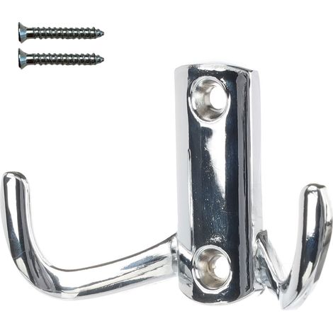 Wandhaken aus poliertem Chrom mit zwei Haken XV10 (1/5)
