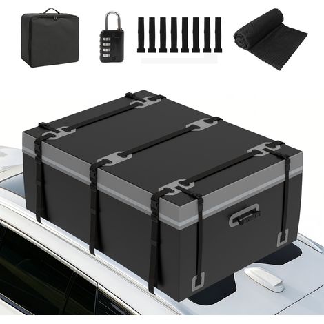 Puluomis – Coffre de toit 600L imperméable 500D – Dimensions 119x88x52cm – Compatible SUV et camion – Sac à bagages résistant aux intempéries