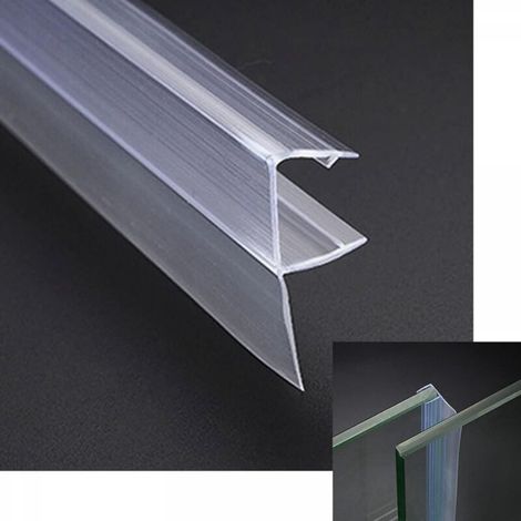 Joint d'étanchéité inférieur de porte de douche sans cadre, type F, avec gouttière anti-gouttes, pour verre de 10 mm (3/8 po), longueur 2200 mm (86,6 po) (1/5)