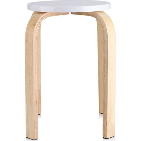Candy Color Bentwood Non-Slip Stackable Stool, Ideal Home Furniture for Kids Room Decoration, 1 Piece (White) MUMU (1/4)