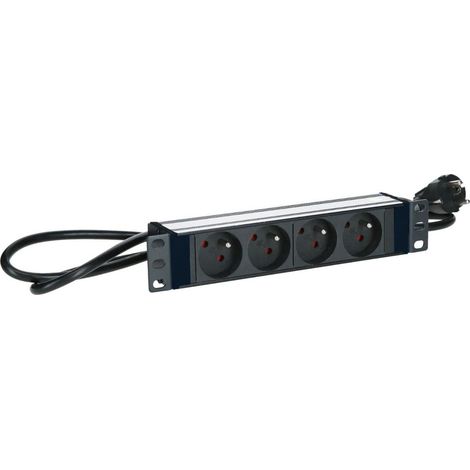 Lanview 10" Steckdosenleiste - 4 Steckdosen - Aluminium - 2 m Kabel, TUPS039