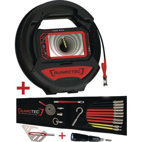 Nom: Caméra d'inspection de tuyaux RC 3 câble L.15m tête de caméra D.13mm RUNPOTEC