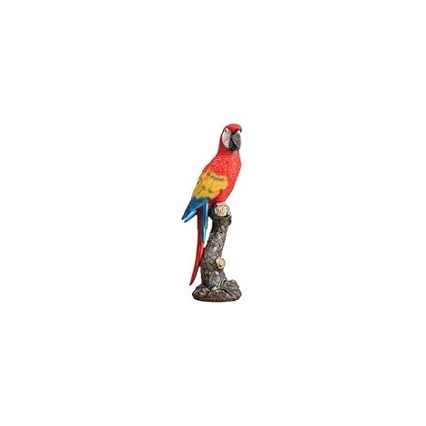 Statue de Perroquet en Résine, Figurine Perroquet Colorée avec Base, Statue Animalière Réaliste, Décoration de Table, Jardin ou Étang