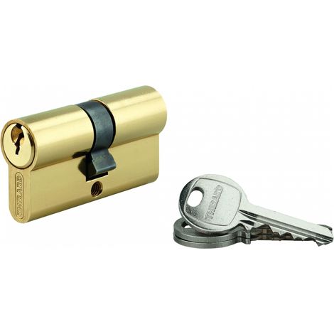 Cilindro europeo SA UNIKEY 30 x 30 mm in ottone, chiave uguale, 3 chiavi, vite 50 mm - THIRARD
