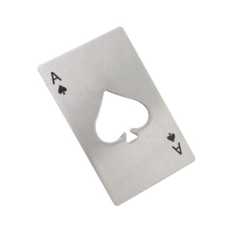 Set mit 10 Flaschenöffnern aus Edelstahl für Kreditkarten, Casino-Größe, Bierflaschenöffner (silber) (1/5)