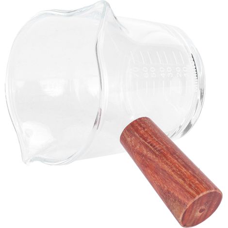 Verre double paroi mug avec anse en bois tasse résistante à la chaleur accessoires de cuisine pour la maison (1/5)