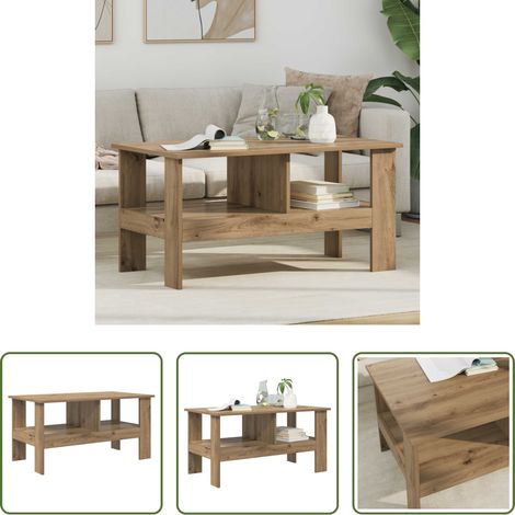 Wohnzimmer Tisch - Couchtisch Artisan-Eiche 90 x 50 x 45 cm Holzwerkstoff (1/5)