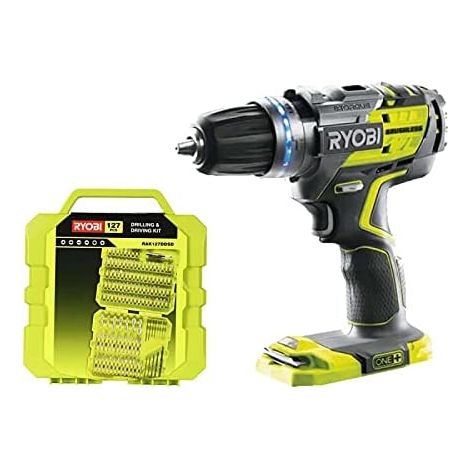Pack RYOBI Perceuse-visseuse à percussion Brushless 18V One+ R18PDBL-0 - coffret 127 accessoires de vissage perçage RAK127DDSD (1/5)