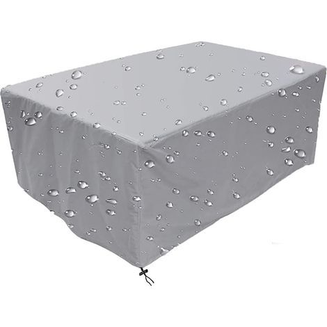 Housse de protection pour mobilier de jardin, en toile Oxford imperméable, coupe-vent et anti-UV, idéale pour les tables de jardin rectangulaires, couleur argent, 180 x 120 x 74 cm. (1/5)