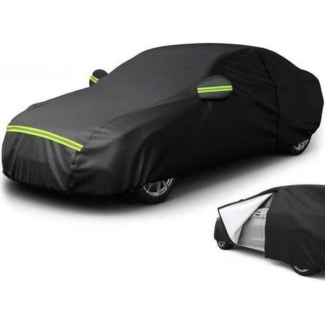 Tissu Oxford épaissi bâche de voiture protection solaire pluie et neige tissu Oxford anti-âge noir 485 x 140 x 120cm (1/4)