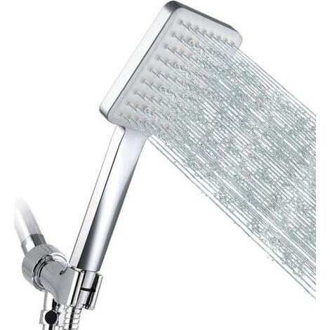 ALLIANDISPommeau de douche amovible avec 6 modes de pulvérisation/réglages, tuyau extensible en acier inoxydable 304 de 149,9 cm et support de douche réglable multi-angles. (1/5)