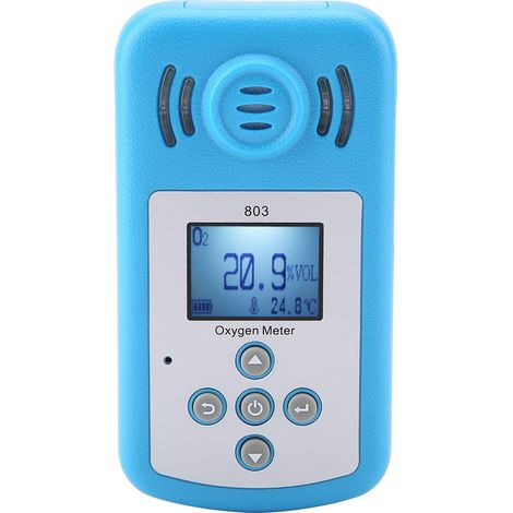 Sauerstoff-Gasmessgerät, blaue Digitalanzeige, Sauerstoffgas-Leckdetektor, O2-Konzentrationsmessung mit Ton, Licht und Vibrationsalarm