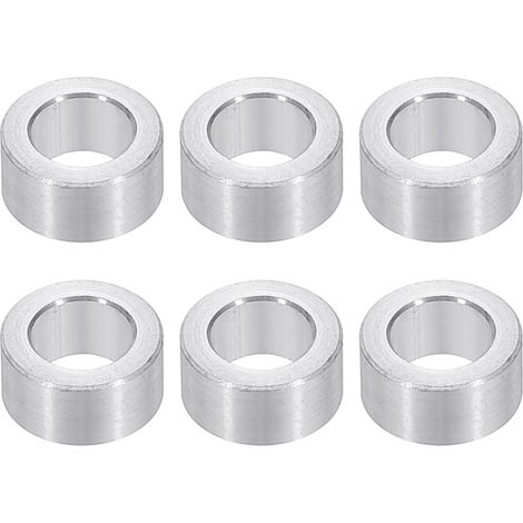 Rondelles en Aluminium M6, 6pcs Entretoise Métallique à Vis Ronde, Rondelle Plate pour Vis Tige Écrous Boulons, Bague d'Écartement en Métal 6.2mm ID x 10mm OD x 5mm Hauteur (1/5)