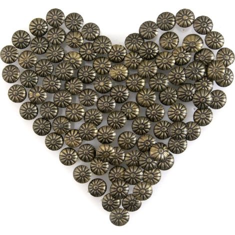 200pcs 14mm Brass Copper Upholstery Nails Decorative Furniture Nails Floral Pattern DIY Upholstery Tacks (1/5)