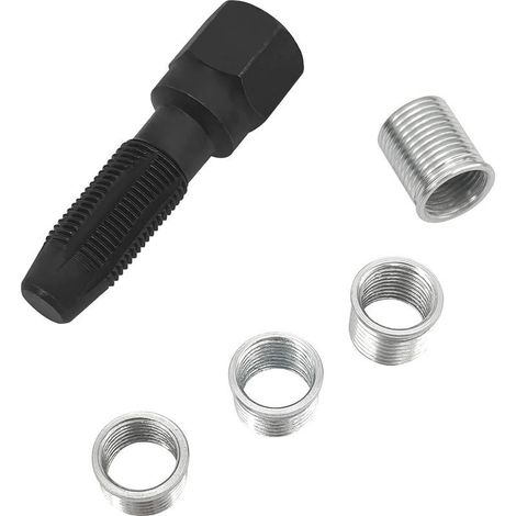 5-teiliges Zündkerzengewinde-Reparaturset M14 x 1,25, Zylinderkopf-Gewindereparaturset, Zündkerzen-Gewindereparaturwerkzeug, 14-mm-Zylindergewinde-Reparaturwerkzeug (1/2)