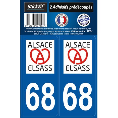 ADHESIFS REGION DEPARTEMENT 68 ALSACE (ELSASS) X2