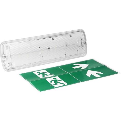 Luce LED di emergenza con attivazione automatica dopo 3 ore di interruzione di corrente, luce di evacuazione di sicurezza da 2,7 W, illuminazione di sicurezza 6000K, uscita di emergenza illuminata IP6 (1/4)