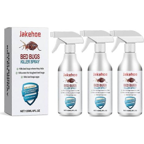 Spray anti-punaises de lit Tue les œufs de punaises de lit Prévient les piqûres de puces et de punaises de lit FORMAT : 3 unités (1/4)