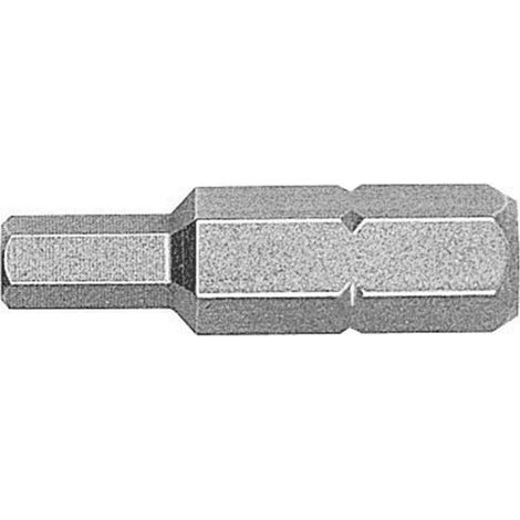 Embout hexagonal standard WITTE, guide court 1/4", 8x25 mm, acier inoxydable.
