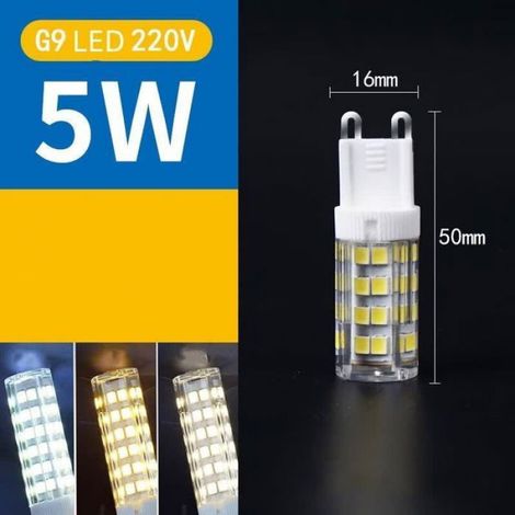 Ampoule LED G9 - - G9 5W - Équivalent 40W - 420 lm - Blanc chaud 3000K (1/5)