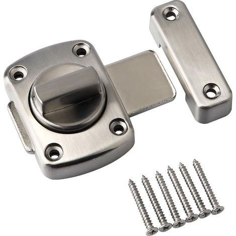 Paire de serrures à loquet rotatif pour portes, lot de 2, fermeture mécanique, acier robuste, usage intérieur/extérieur, fixation simple, idéal portails et armoires (1/5)