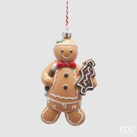 EDG Enzo De Gasperi Addobbo di Natale Biscotto Marzapane H 12 Cm Hazelnut