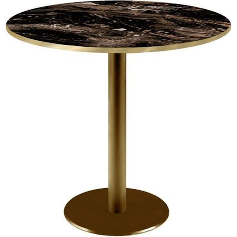 Table ronde Ø 70 cm Rome bistrot marbre veiné glossy