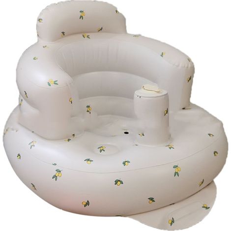 Chaise Inflatable Bébé Portable Pliable Imprimée Anti-Fuites Douce pour Bain et Apprentissage des Tout-Petits Feuille d'Olivier (1/5)