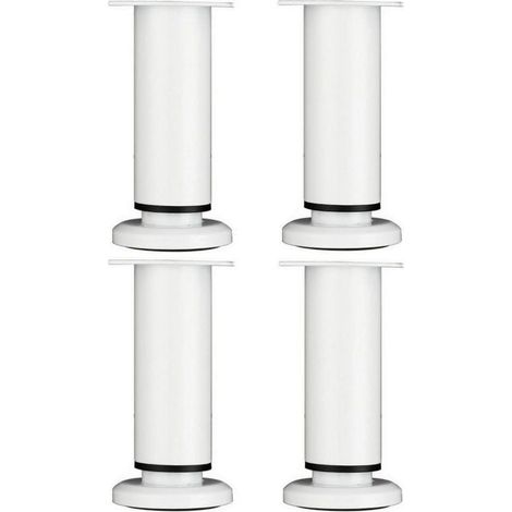 Adjustable Furniture Legs, 18 cm, White, Round, Metal, Table Leg for Sofa, Cabinet, Bed, with Screws, 4 Pack MUMU (1/4)