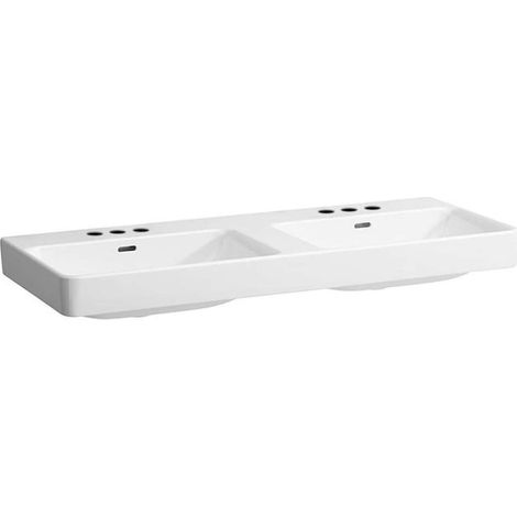 LAUFEN PRO S lavabo doble, 3 agujeros para grifo, con rebosadero, (1/4)