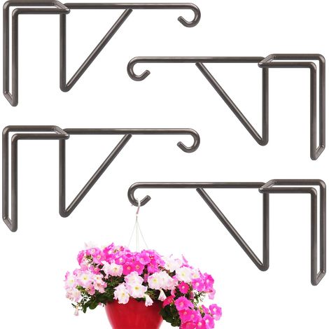 4 Pièces Suspension Plante Exterieur en Vinyle, Crochets et Suspensions pour Plantes, Crochets de Clôture Pour Jardinières, Distributeur de Nourriture d'oiseaux, Lanternes, Carillons à Vent (1/5)