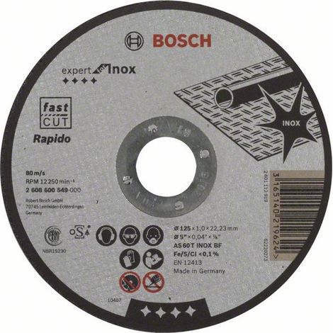 Disco da taglio BOSCH EXPERT con mozzo piatto Acciaio inox speciale 125X1.0 MM - 2608600549 (1/5)