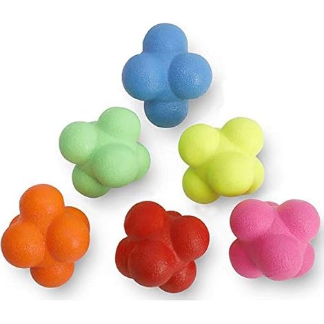 Ballon De Réaction - Caoutchouc Dense - Rebond Aléatoire - Entraînement Coordination Œil-Main Réflexes Agilité - 6 Pièces (1/5)