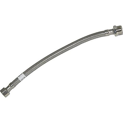 MATEU latiguillo m 1/2 - h 3/8 de 30cm inox , Latiguillo para instalaciones de agua. -Conexiones terminales de latón niqueladoManguera interior de goma, trenza de acero inoxida (1/3)