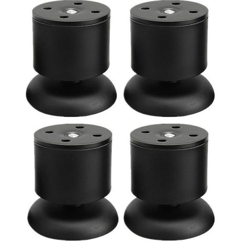 Pieds meuble réglables 6cm – Inox + caoutchouc – Vis incluses – Facile à installer