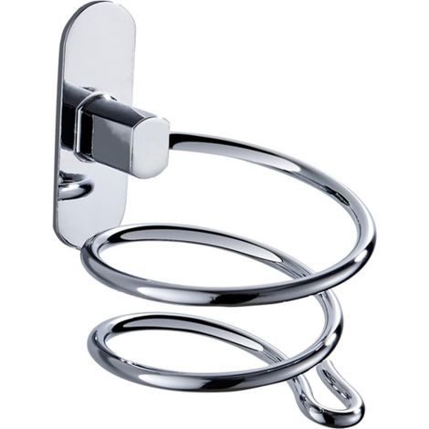 Support de sèche-cheveux en acier inoxydable - Installation sans perforation Support de rangement Conception compacte Convient pour la salle de bain (1/5)