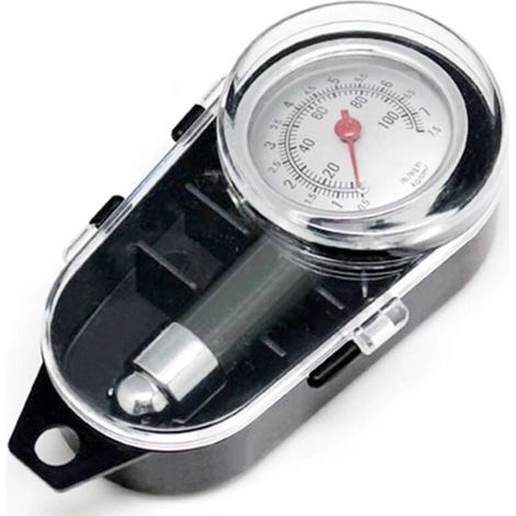 Hochpräzises Reifendruckmessgerät aus Metall, 100 PSI/7,5 bar, ablassbar, schwarz (1/4)