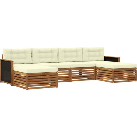 Sofa Sets with Cushion 6 pcs Solid Acacia Wood vidaXL (1/5)