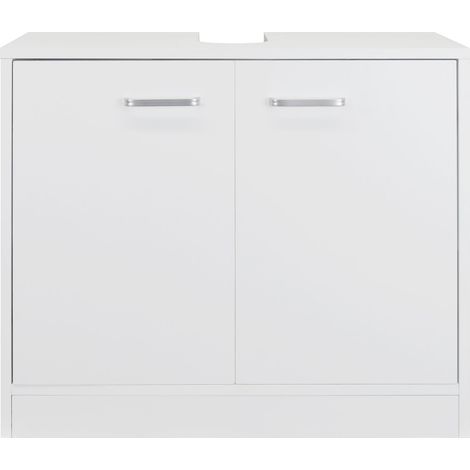 Waschbeckenunterschrank "LUNA" polarweiß matt 2-türig, 63x29x55cm (1/5)